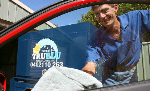 Dave Alker will visit clients at their home to clean their cars. Dave Alker will visit clients at their home to clean their cars.